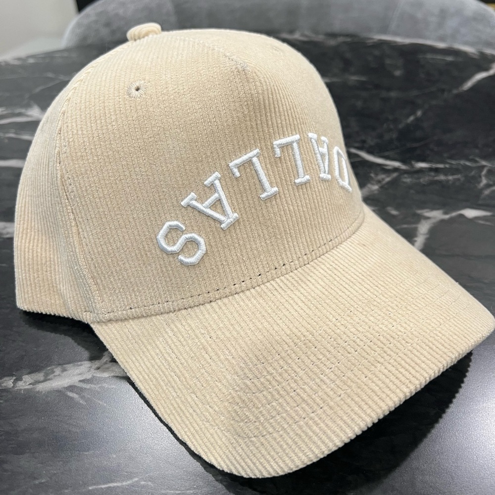 COPY - Cream Corduroy Upside Down Dallas Hat